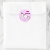 Ik hou van Unicorns! Ronde Sticker (Tas)