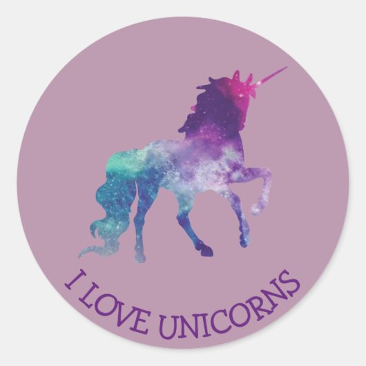 Ik hou van Unicorns Sticker (Voorkant)