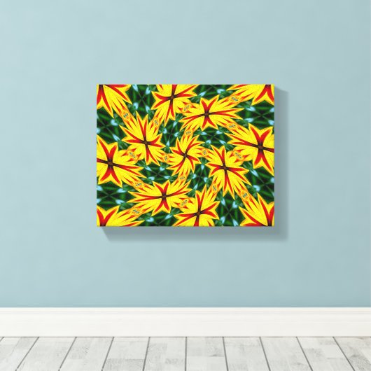 Ik hou van unieke bloemen canvas afdruk (Insitu (Houten vloer))