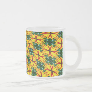 Ik hou van unieke bloemen matglas koffiemok