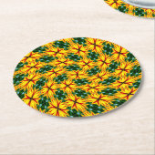 Ik hou van unieke bloemen ronde kartonnen onderzetter (Gebogen)