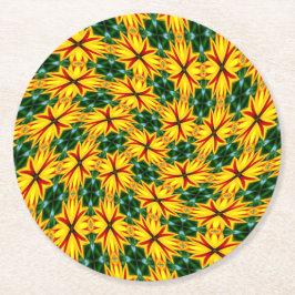 Ik hou van unieke bloemen ronde kartonnen onderzetter