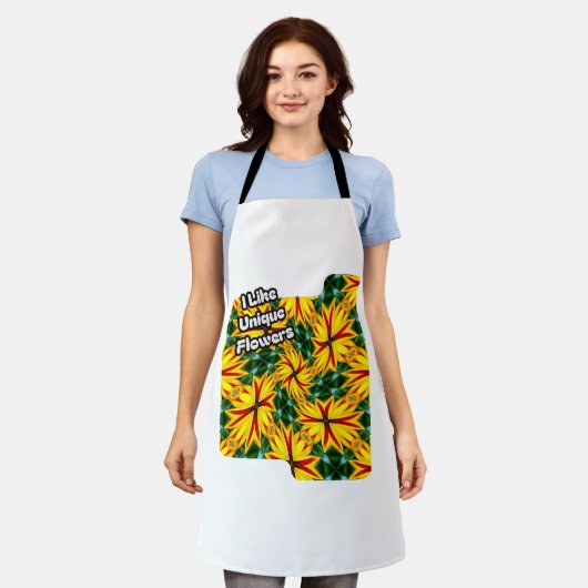 Ik hou van unieke bloemen schort (Gedragen)