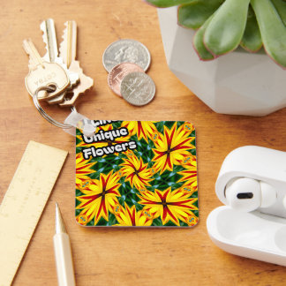 Ik hou van unieke bloemen sleutelhanger