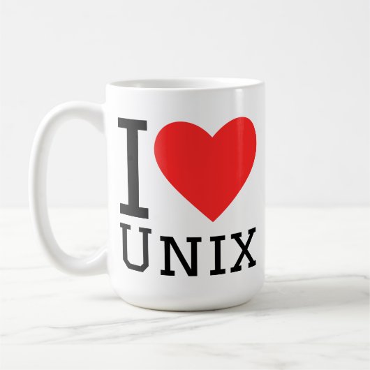 Ik hou van Unix Koffiemok (Links)