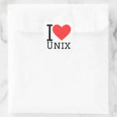 Ik hou van Unix Vierkante Sticker (Tas)