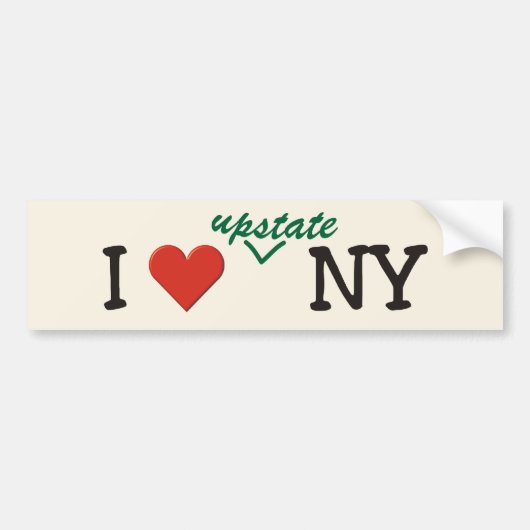 Ik hou van UPSTATE NY Bumpersticker (Voorkant)