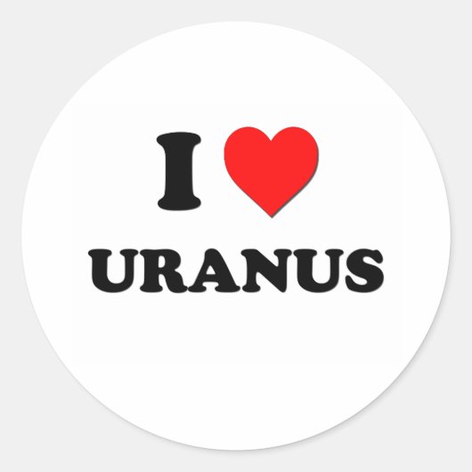 Ik hou van Uranus Ronde Sticker (Voorkant)
