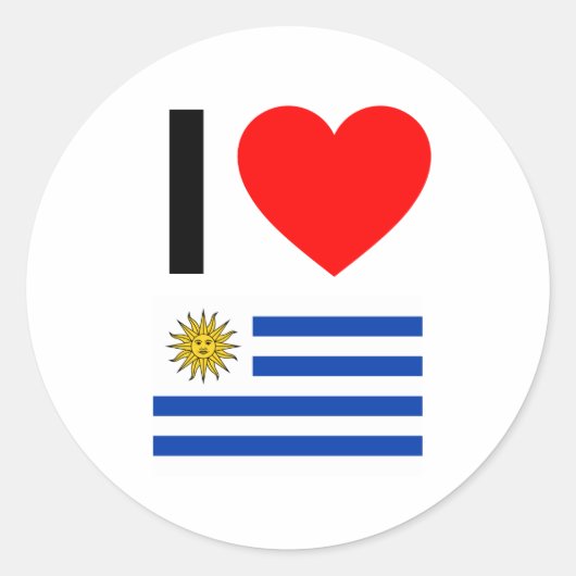 ik hou van uruguay ronde sticker (Voorkant)