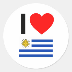 ik hou van uruguay ronde sticker