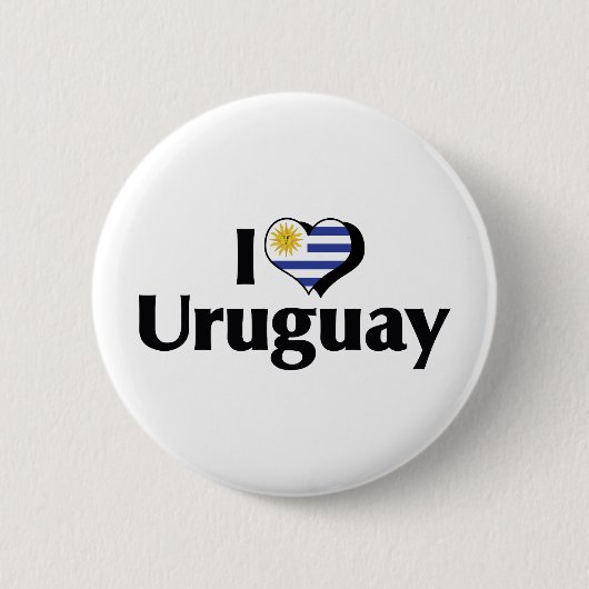 Ik hou van Uruguay Vlag Ronde Button 5,7 Cm (Voorkant)
