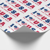 Ik hou van USA aangepaste tekst Blauw en Rood Cadeaupapier (Hoek)