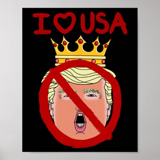 Ik hou van Usa Anti Trump Poster (Voorkant)