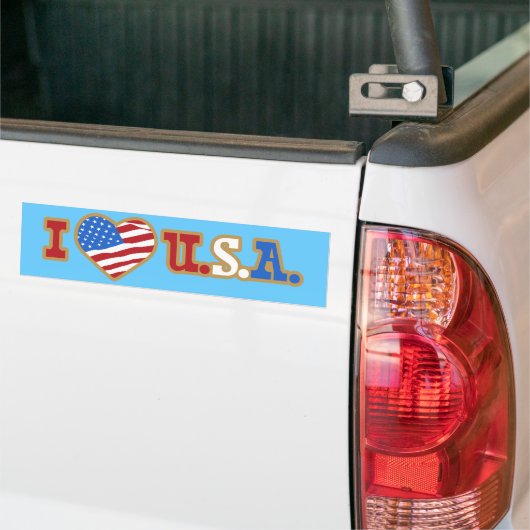 Ik hou van USA Bumpersticker (Op Truck)