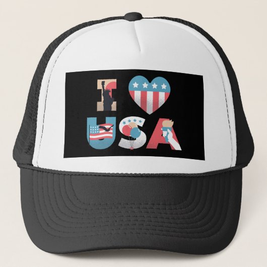 IK HOU VAN USA Motto Design Trucker Pet (Voorkant)
