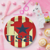 Ik hou van USA Papieren Bord (Feest)