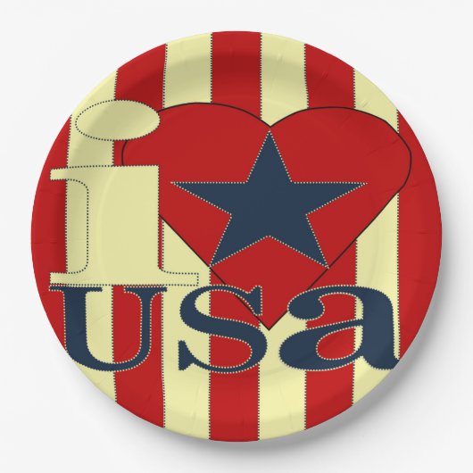 Ik hou van USA Papieren Bord (Voorkant)