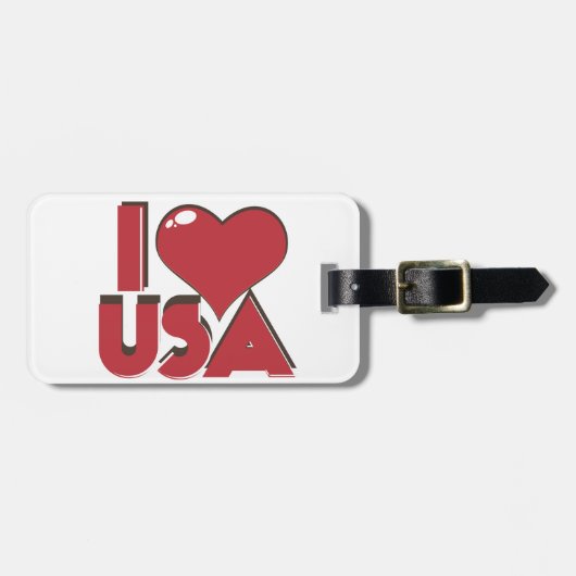Ik hou van USA Retro 80s Bagagelabel (Voorkant horizontaal)