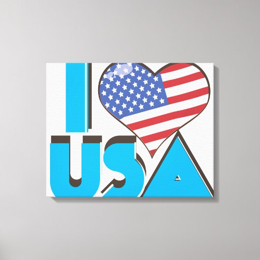 Ik hou van USA Retro 80s Canvas Afdruk (Voorkant)