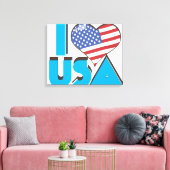 Ik hou van USA Retro 80s Canvas Afdruk (Insitu (Woonkamer))