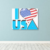 Ik hou van USA Retro 80s Canvas Afdruk (Insitu (Houten vloer))