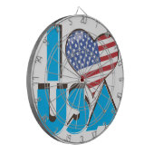 Ik hou van USA Retro 80s Dartbord (Voorkant Links)