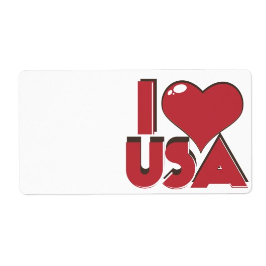 Ik hou van USA Retro 80s Etiket (Voorkant)