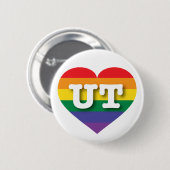 Ik hou van Utah Gay Pride Rainbow Heart Ronde Button 5,7 Cm (Voorkant /achterkant)