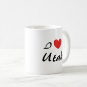 Ik hou van Utah Heart Typography Coffee Mok (Voorkant rechts)