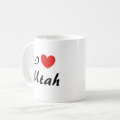 Ik hou van Utah Heart Typography Coffee Mok (Voorkant links)
