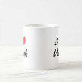 Ik hou van Utah Heart Typography Coffee Mok (Center)