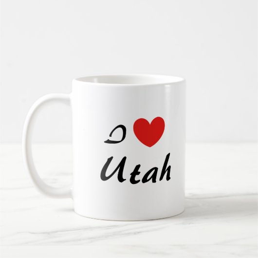 Ik hou van Utah Heart Typography Coffee Mok (Links)