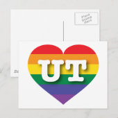 Ik hou van Utah Rainbow Heart Briefkaart (Voorkant / Achterkant)
