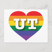 Ik hou van Utah Rainbow Heart Briefkaart (Voorkant)