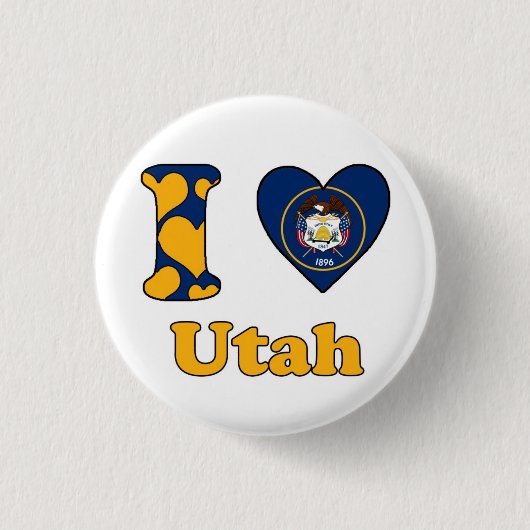 Ik hou van Utah Ronde Button 3,2 Cm (Voorkant)