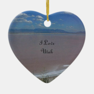 Ik hou van Utah Salt Flats Keramisch Ornament