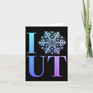 Ik hou van Utah Snow Flake Wintersport Ski Snowboa Kaart