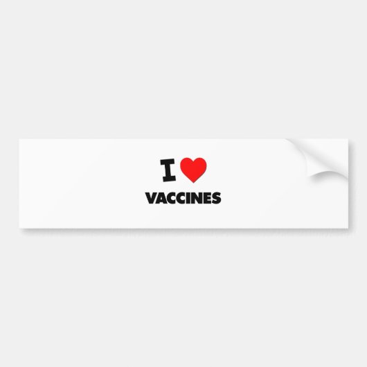 Ik hou van vaccins bumpersticker (Voorkant)