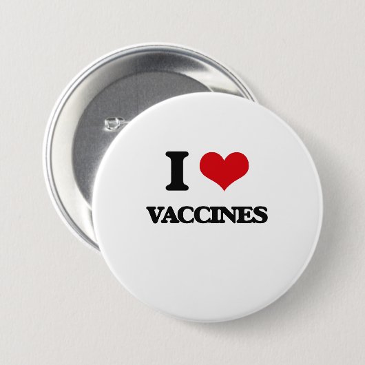 Ik hou van vaccins ronde button 7,6 cm (Voorkant /achterkant)