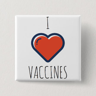Ik hou van vaccins vierkante button 5,1 cm