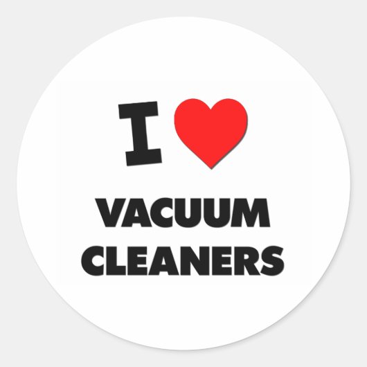 Ik hou van Vacuum Cleaners Ronde Sticker (Voorkant)