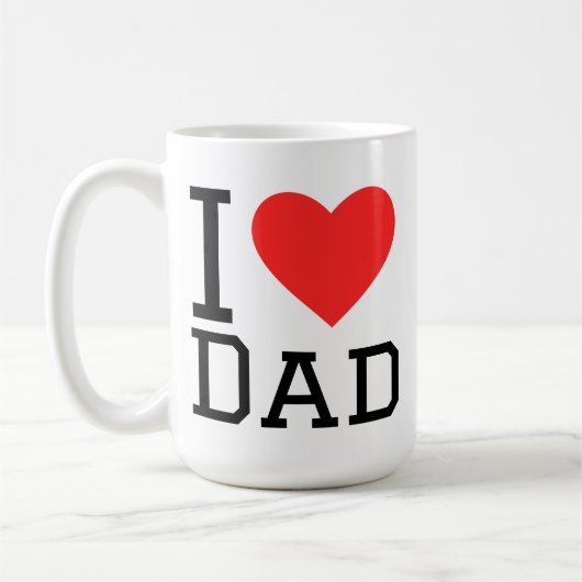 Ik hou van vader vierkante sticker koffiemok (Links)