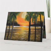 Ik hou van Vakantie  Zonsondergang Oceaan Palmbome Kaart (Achterkant)