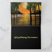 Ik hou van Vakantie  Zonsondergang Oceaan Palmbome Kaart (Binnen)