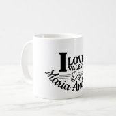 Ik hou van Valentijnsdag met aangepaste naam Koffiemok (Voorkant links)