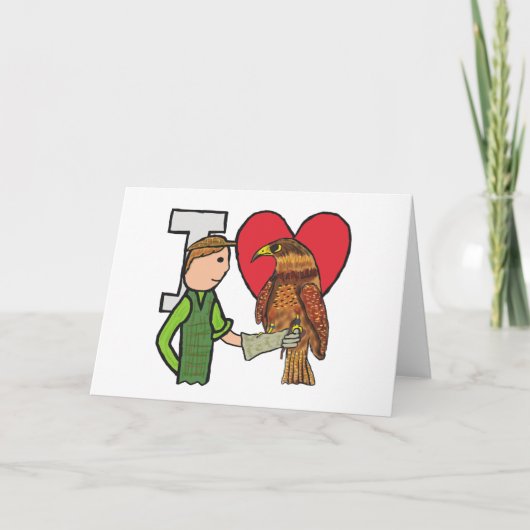 Ik hou van valkerij kaart (Voorkant)