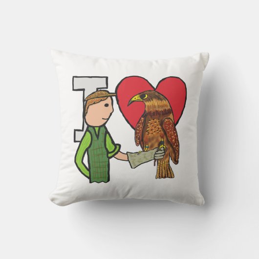 Ik hou van valkerij kussen (Voorkant)