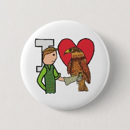 Ik hou van valkerij ronde button 5,7 cm