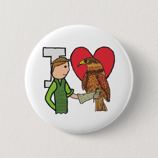 Ik hou van valkerij ronde button 5,7 cm (Voorkant)