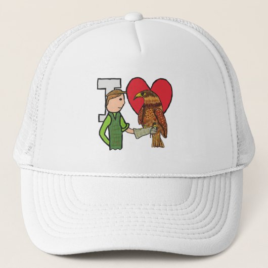 Ik hou van valkerij trucker pet (Voorkant)